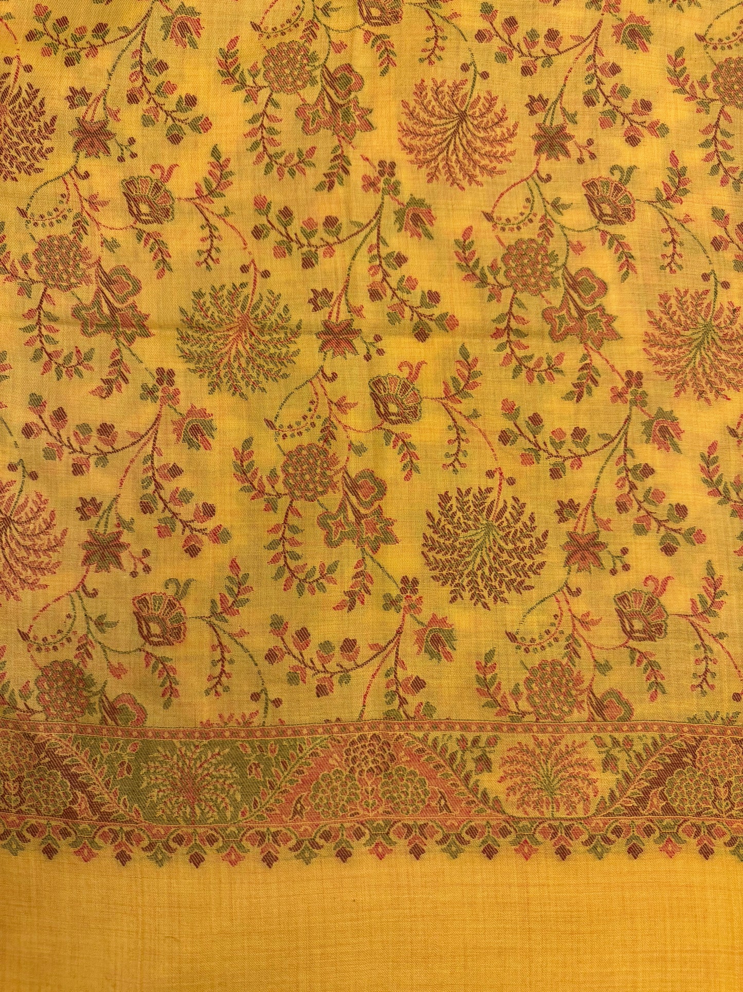 Yellow Pure Wool Kani Woven Stole