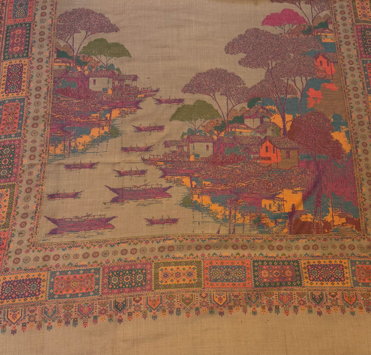 Riverside Village Camel Kani Shawl