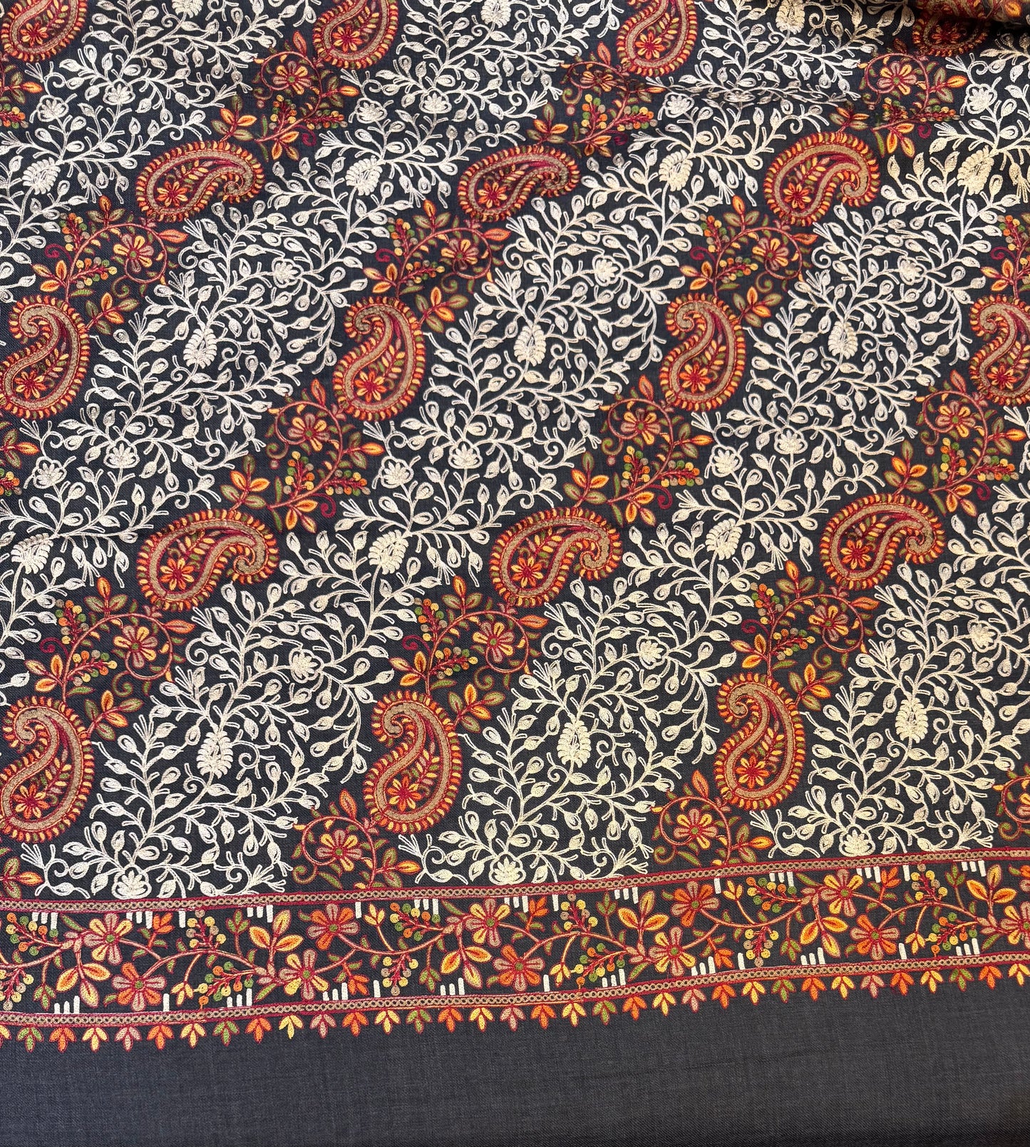 Purple Slate Sozni Shawl