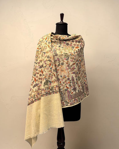 Ivory Meadow Sozni Shawl