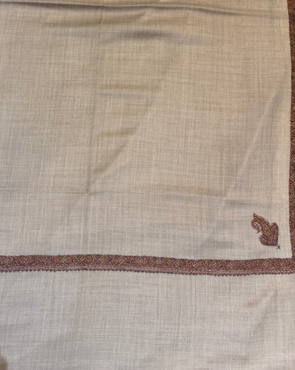 Natural Men's Pure Wool Kashmiri Sozni Shawl
