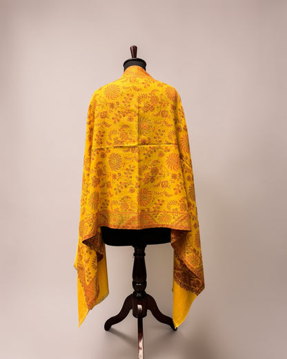 Yellow Pure Wool Kani Woven Stole