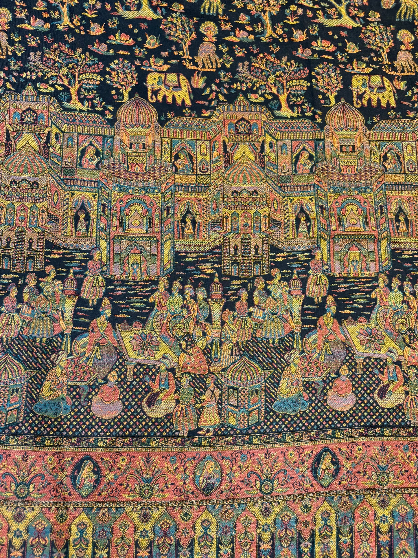 Black Kani Wool Shawl — Mughal Palace Pictorial