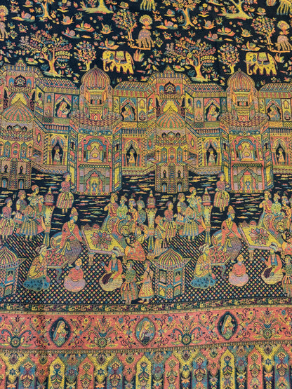 Black Kani Wool Shawl — Mughal Palace Pictorial