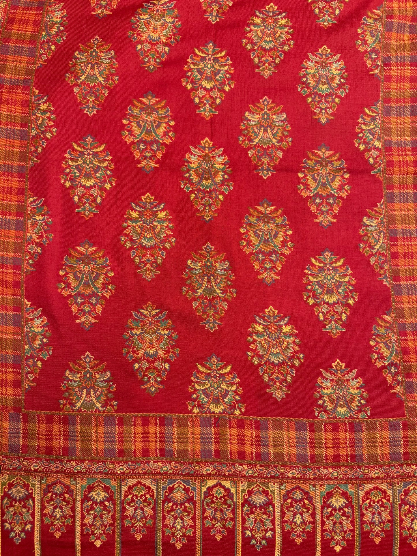 Deep Red Pure Wool Kani Stole