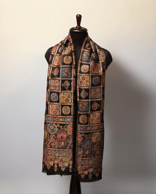 Jewelled Grid Zari Stole