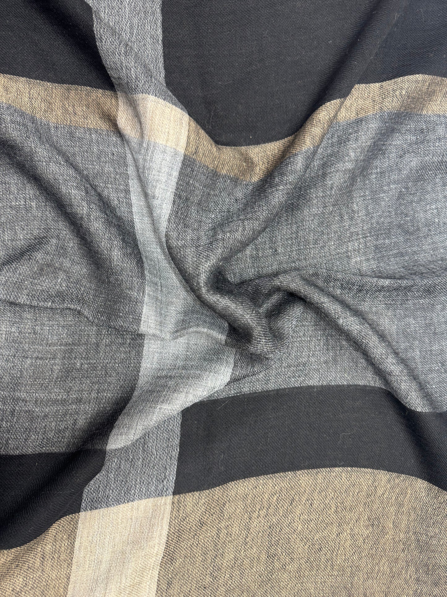 Charcoal Taupe Windowpane Stole