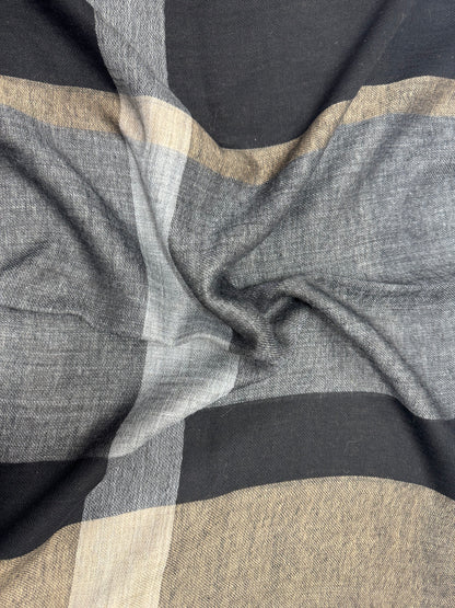 Charcoal Taupe Windowpane Stole