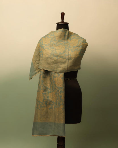 Teal Gold Kani Stole