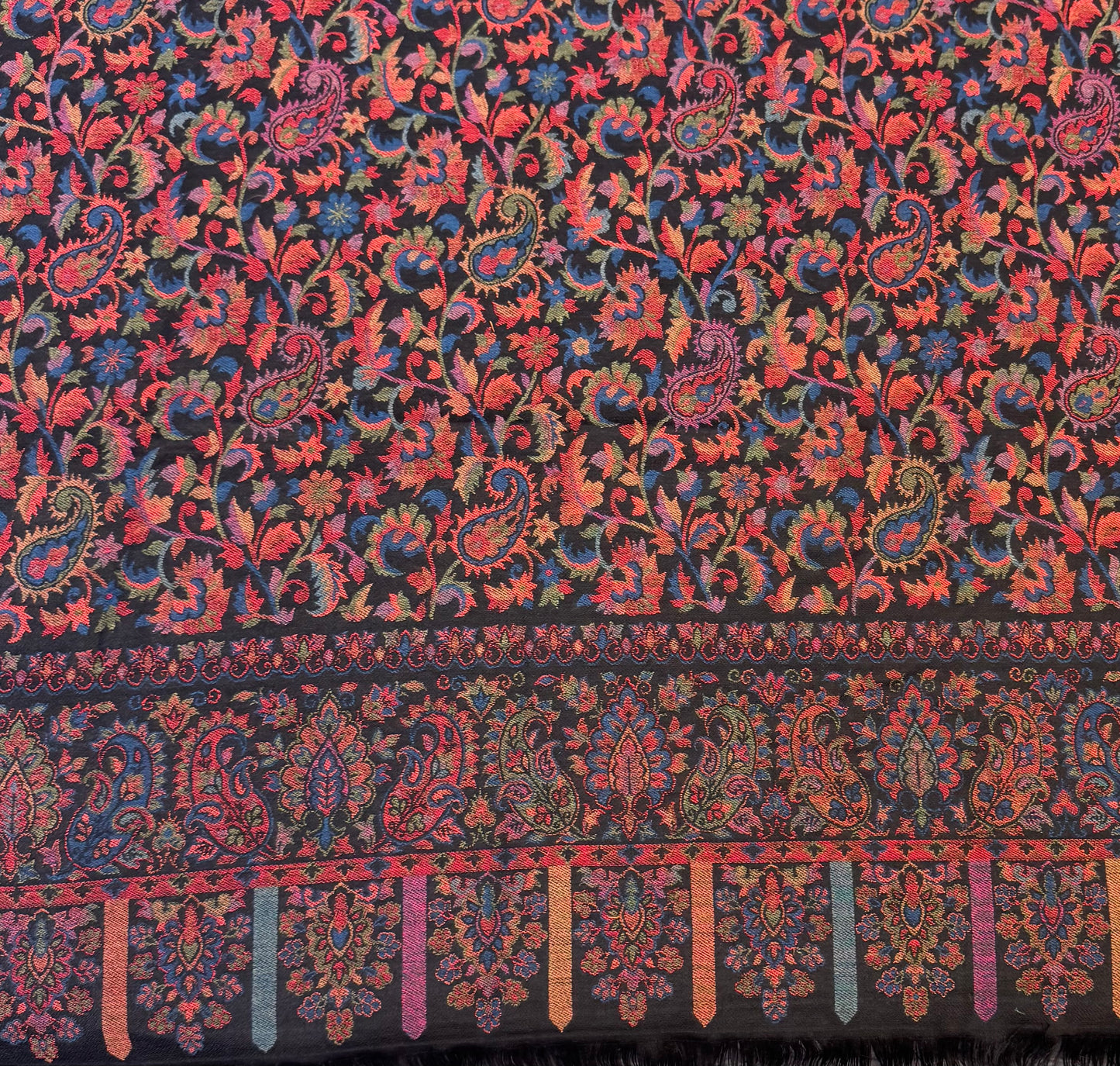 Black Ember Jaal Kani Pure Wool Shawl