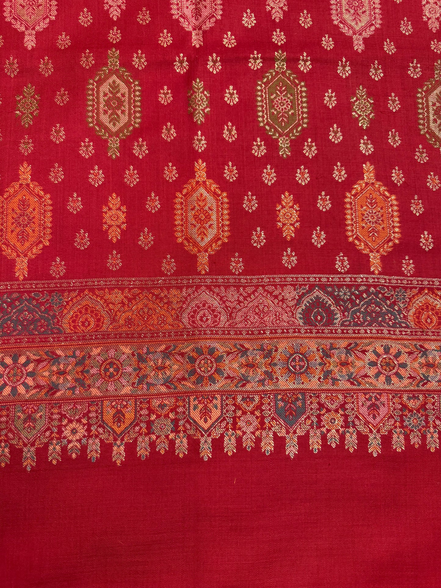 Red Pure Wool Kani Woven Stole
