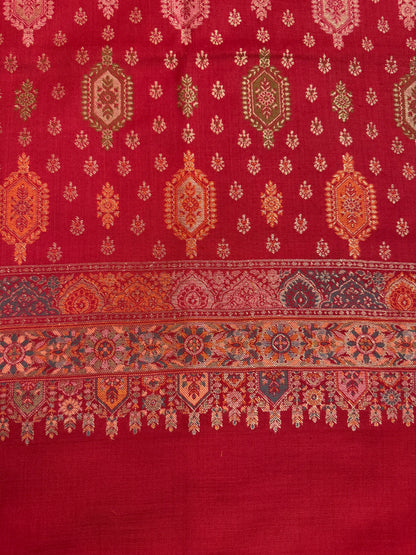 Red Pure Wool Kani Woven Stole