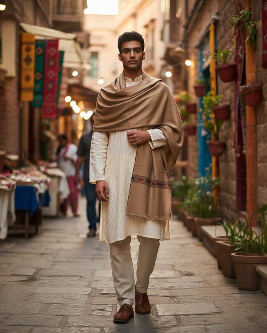 Brown Wool Loi Shawl