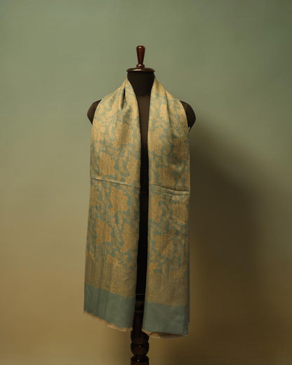 Teal Gold Kani Stole