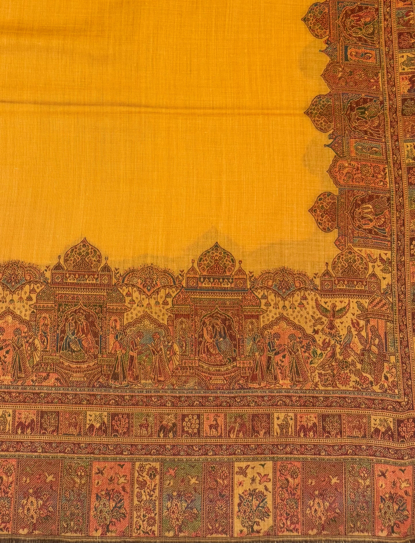 Mustard Wool Kani Woven Shawl
