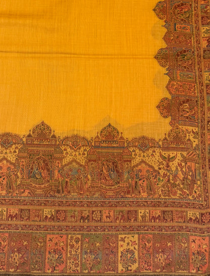 Mustard Wool Kani Woven Shawl