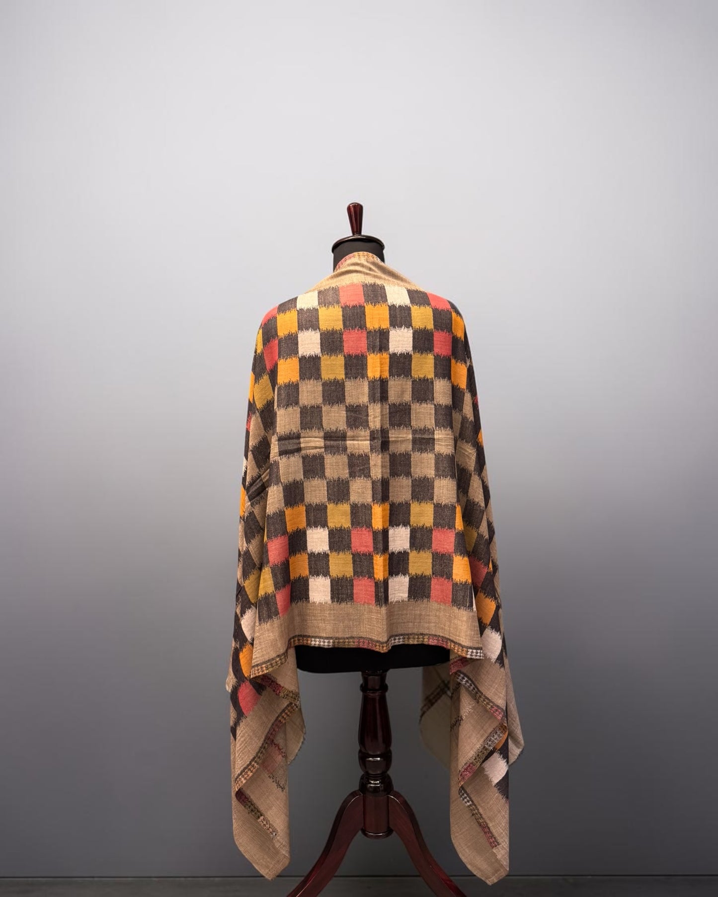 Colourblock Check Stole