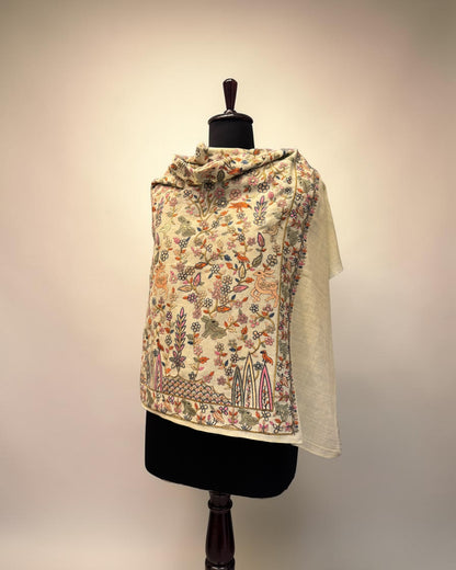 Ivory Meadow Sozni Shawl
