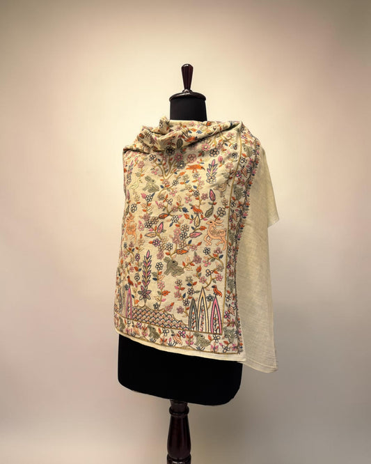 Ivory Meadow Sozni Shawl