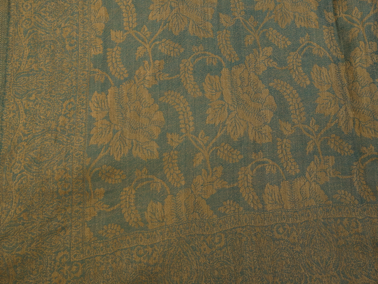 Teal Gold Kani Stole