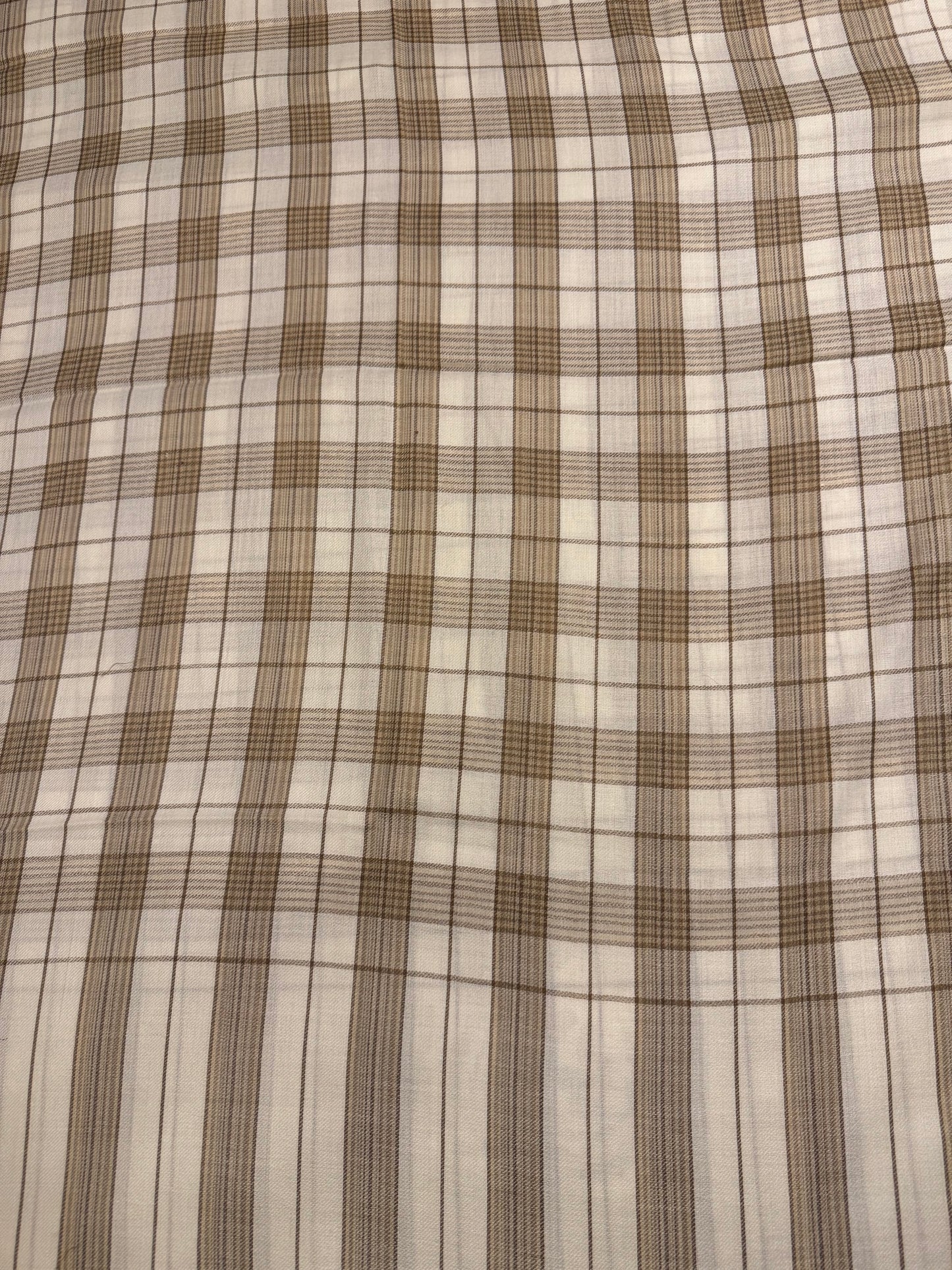 Black & Beige Wool Check Shawl