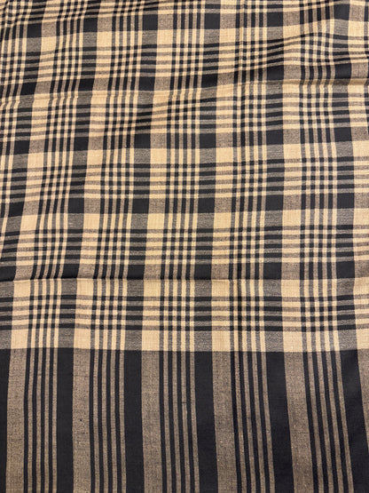 Black & Beige Wool Check Shawl