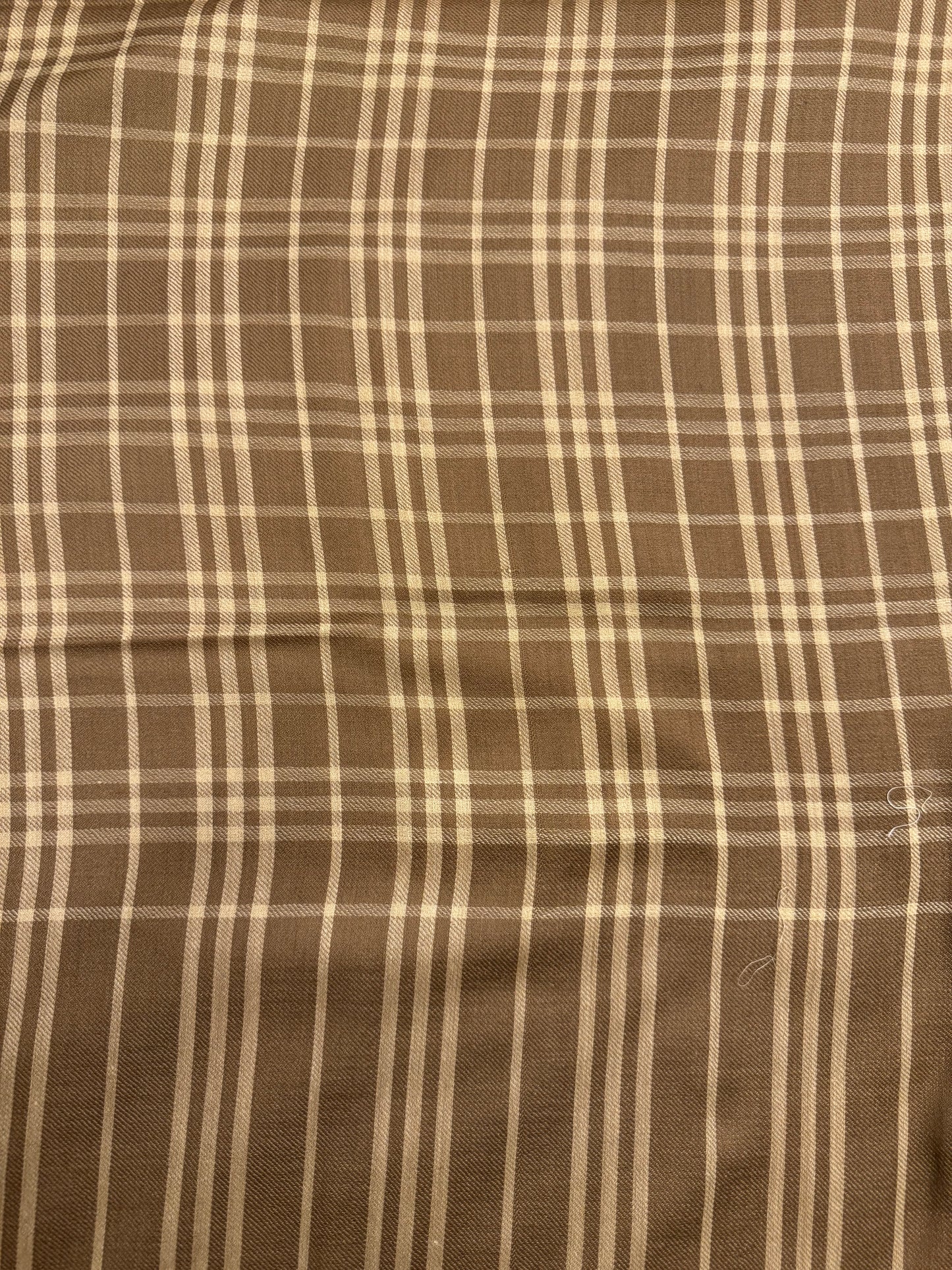 Brown Wool Check Shawl