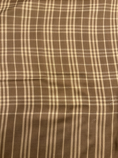 Brown Wool Check Shawl