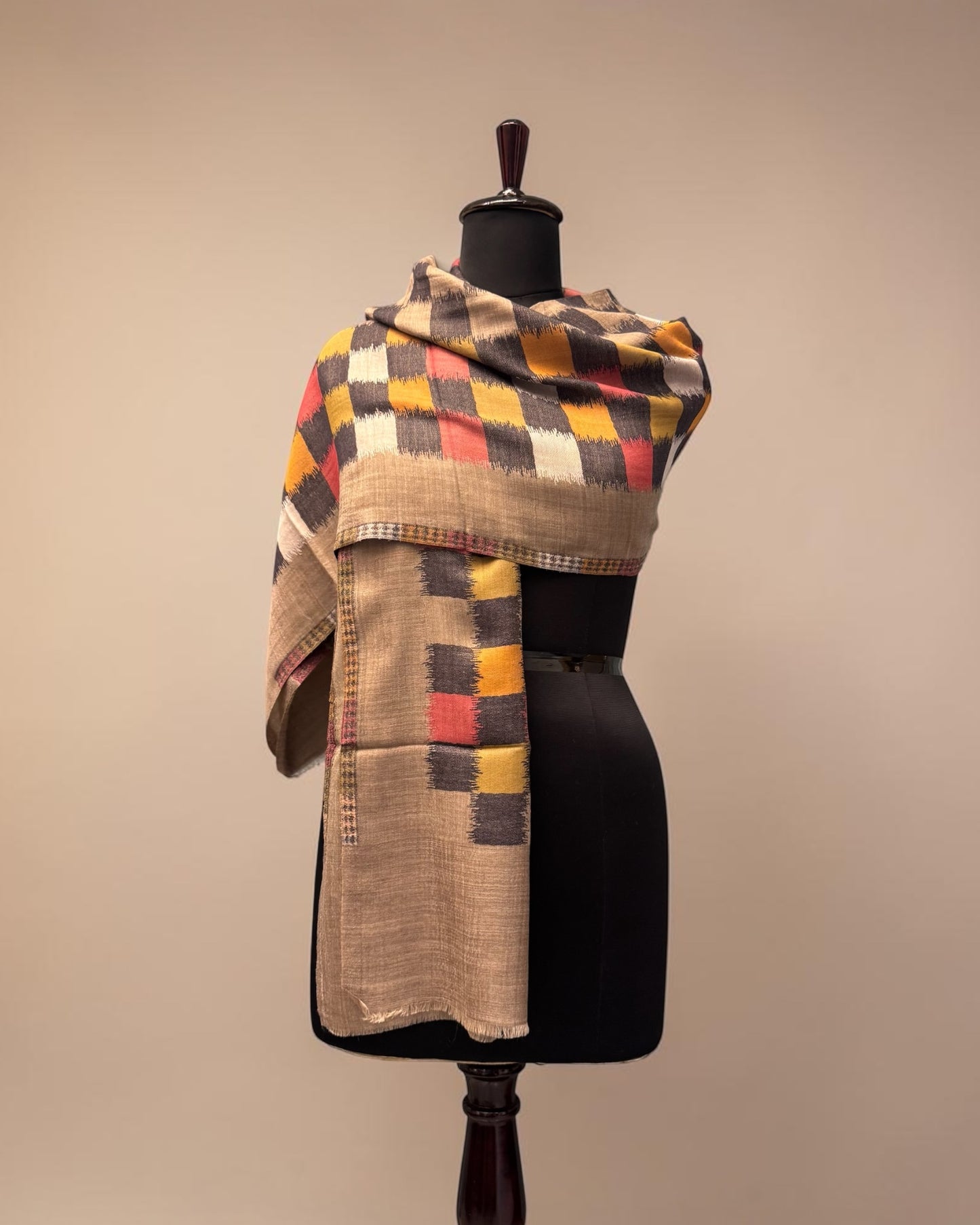Colourblock Check Stole