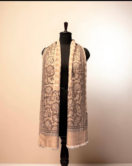Checked Espresso Vine Stole