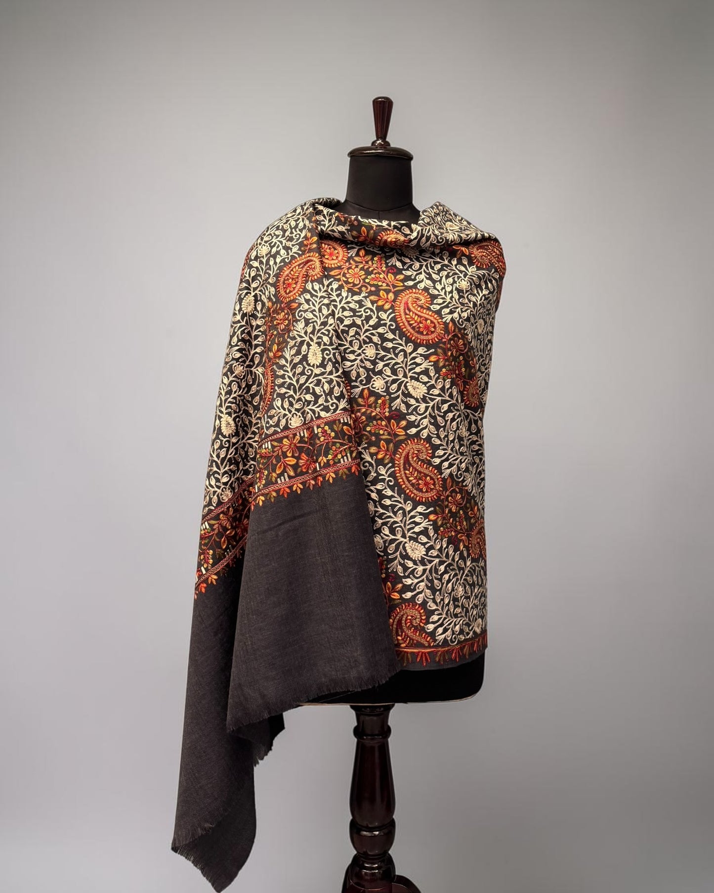 Purple Slate Sozni Shawl