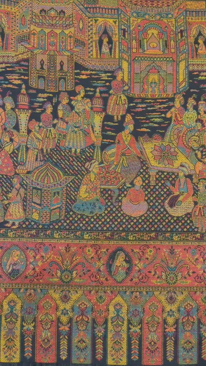 Black Kani Wool Shawl — Mughal Palace Pictorial
