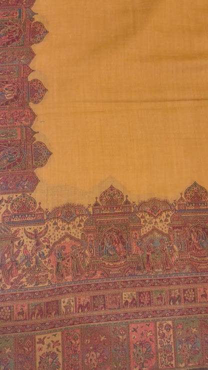 Mustard Wool Kani Woven Shawl